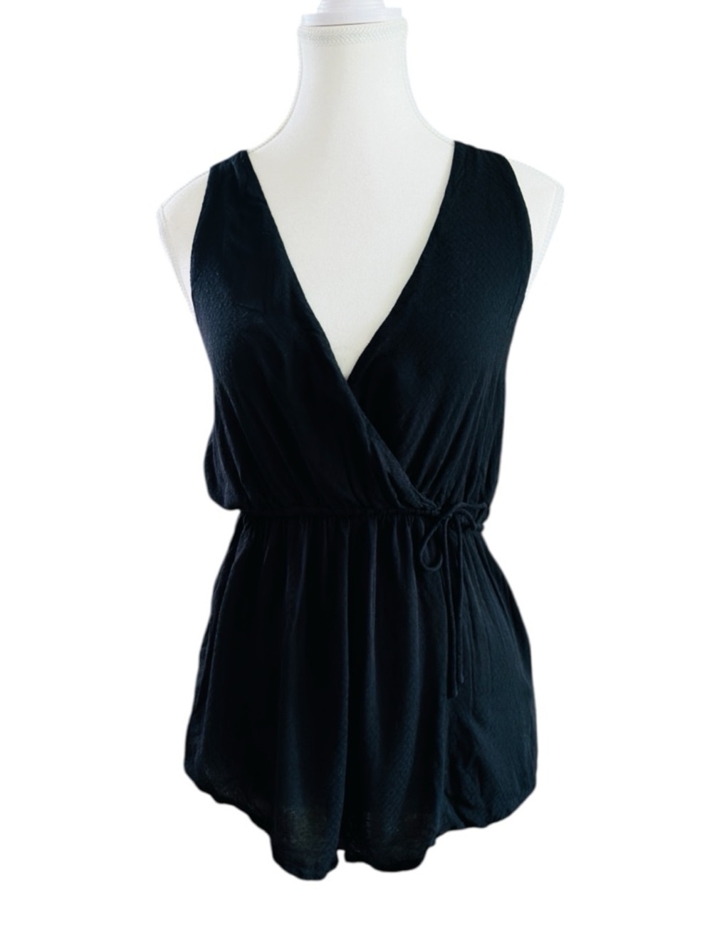 Out From Under Black Babydoll Romper XS Flowy V Neck Lightweight